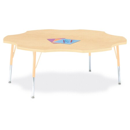 Jonti-Craft Berries Six Leaf Activity Table, 60 in., E-height, Maple/Maple/Camel 6458JCE251